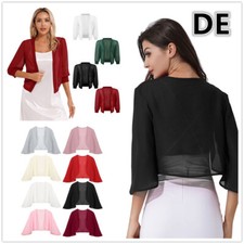 inhzoy Damen Bolero  Shrug Chiffon Jacke Schulterjacke Leichte Dünn Jäckchen Top