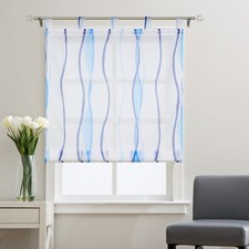 Transparent Raffrollo Wellen Raffgardine Schlaufen Voile Vorhang Küche Gardine