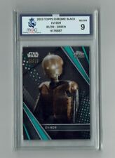Star Wars 2023 Topps Chrome Black ☆ EV-9D9 Green Refractor /99 ☆ GRADED 9 MGC
