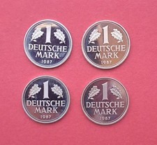 1 DM 1987 D-F-G-J PP 4 Mz. komplett, einzeln verpackt in Druckverschlussbeuteln
