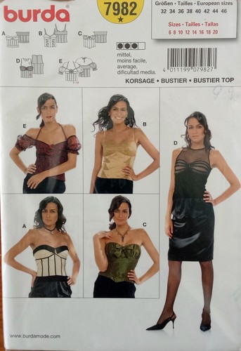 Burda 7982 korsage bustier - burda,
