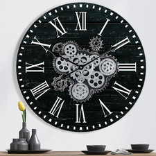 Schwarz wanduhr groß mit - ,