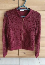 Bordeauxrote Spitzenjacke Gr. M