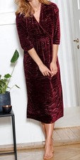 KAFTAN bordeaux HAUSKLEID ~ strukturierter PANNESAMT GR.38 oder 40 NEU