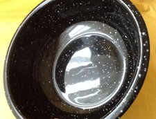 Große Schwarz Weiß Schale Keramik Obstschale schwer Vintage XL massiv Ø 24 cm