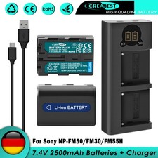 2× NP-FM30 NP-FM50 Akku + Ladegerät Für Sony CyberShot NP-FM51 FM55H DCR-HC1 TRV