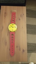 Wanduhr xl Vintage gelb /Rot
