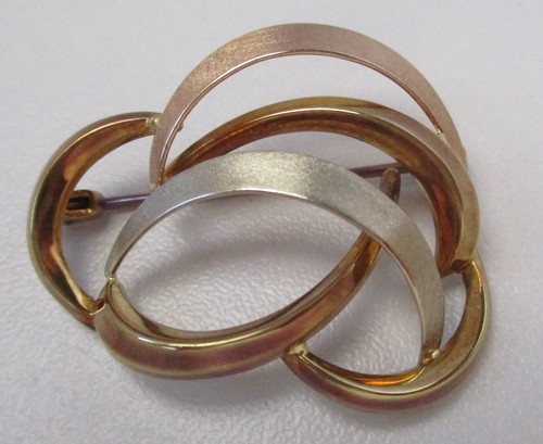 Elegante 585er gold brosche - gold,