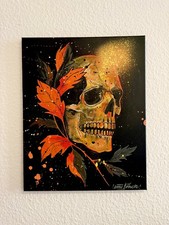 Graffiti Leinwand Bild  totenkopf Schädel Skull UNIKAT Acryl Geschenk Mystery 