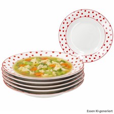 6er Suppenteller Set rot