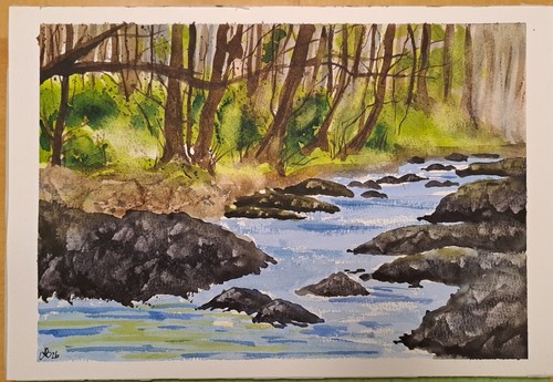 Aquarell bild handgemalt natur - aquarell,