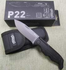 WALTHER P22 Zweihandmesser 440C Klappmesser mit Cordura Gürteletui 50759