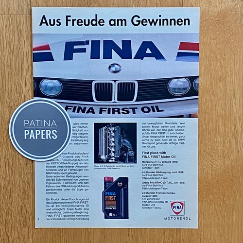 1992 fina oil bmw dtm - oil,