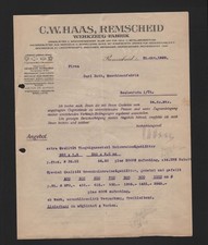 REMSCHEID, Brief 1922, C. W. Haas Werkzeug-Fabrik