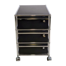 5x USM Haller Rollcontainer Büroschrank Rollen dunkelblau Schloss