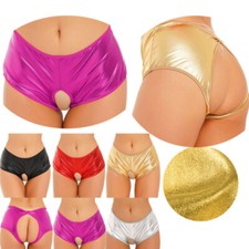 DE Damen Cutout Biker Hot Pants Gym Cheeky Booty Shorts Bottoms Bikinihose 