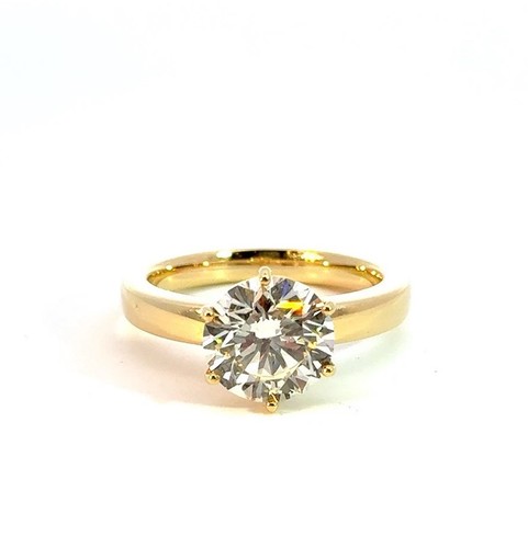 Solitär ring 750 gelbgold mit - solitär,