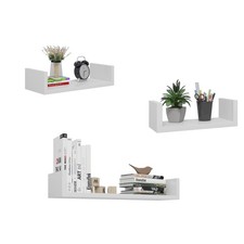 Wandregal Küchenregal Schweberegal U-Form Hängeregal 3er Set CD DVD Regal