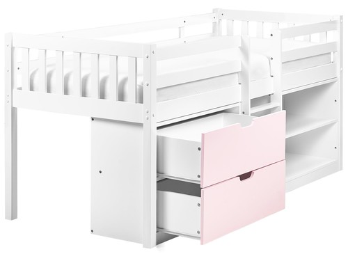 Kinder holzbett weiß rosa - holzbett, /