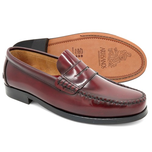 Leder penny loafer - leder, herren