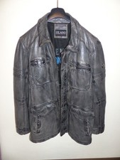 Herren Lederjacke von JILANI, anthrazit , Größe 60, weiches Echtleder