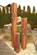 Säule Set Barocco  Edelrost  Rost Romantik Gartendeko Garten Edelstahl - Kugel