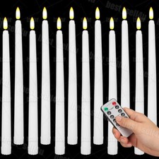 6/12PCS Set Stabkerzen LED Kerzen flackernd mit Timer Fernbedienung Weihnachten