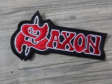 Saxon Embroidered Shape Patch Gestickt NWOBHM Red White Jaguar ``````````´´