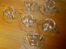 6 Stück Jacobs TASSIMO by WMF Espressotasse Glastasse mit Untertasse 80ml Glas