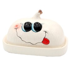 Lustige Knoblauch - Butterdose - Zwiebel - Küchenhelfer - Geschenkidee Keramik