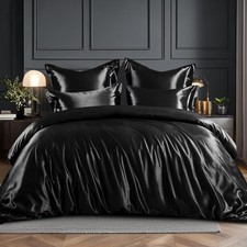 Satin Bettwäsche Schwarz
