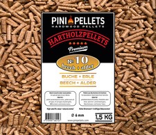 PINI Grillpellets № 10 Buche Erle Mix 1,5 kg BBQ Hartholzpellets