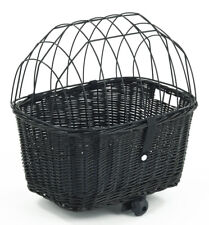 Hundefahrradkorb aus Weide für Gepäckträger mit Gitter eckig 44x34 cm Natur (S-S