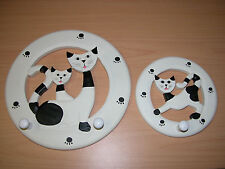 Garderobe Katze Holz Kleiderhaken Garderobenhaken Garderoben Set