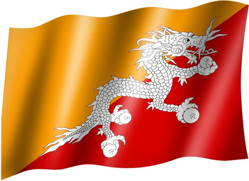 Flagge fahne bhutan mit - bhutan, drache