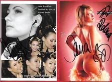2 Autogramme Jana Bach Erotik Model Venus handsigniert Original Autogrammkarten