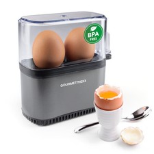GOURMETmaxx Eierkocher Kompakt Mini 2 Eier Frühstücksei Ei Kocher 3 Härtegrade