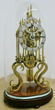 Rare Antique Sub Seconds English Single Fusee Skeleton Regulator Clock & Dome