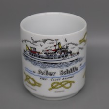 Porzellan Tasse "Adler-Schiffe" ~ Schiffsknoten Motive ~ Hallig Reederei Paulsen