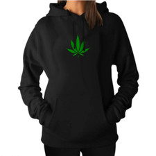 Cannabis Leaf Damen schwarz