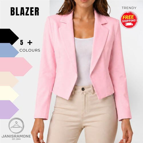 Damen cropped blazer jacke - cropped,