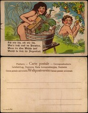 Ansichtskarte  Scherzkarte Adam und Eva im Paradies 1926