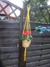 gelb Makramee Ampel Ƹ̵̡Ӝ̵̨̄Ʒ Blumenampel Hängeampel Makramee 104cm