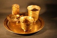 Rauschtischgarnitur Rauchtisch Jugendstil Messing Punze Herrenzimmer Raucherset