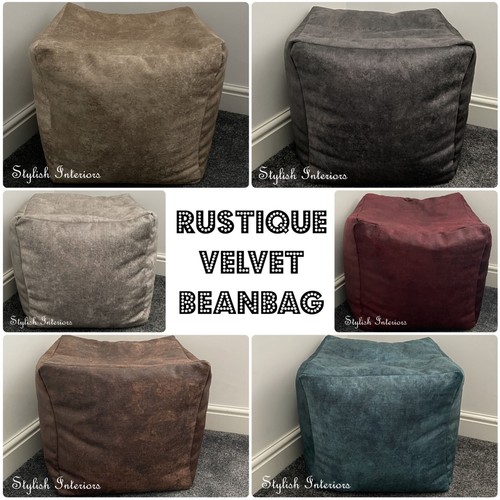 Rustique samt würfel sitzsack - rustique,