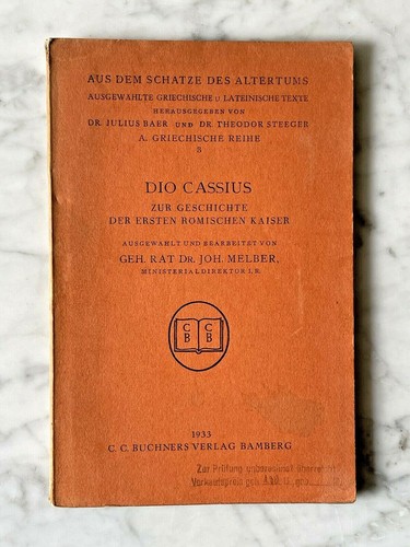 Dio cassius zur - dio, geschichte