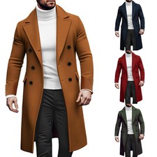 Für Herren Für Winter Lange Jacke Windbreaker Für Outdoor Einfarbig Warm Mant