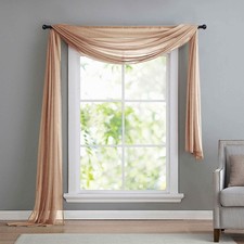 Voile Querbehang, Freihanddeko, 140x600, Sand