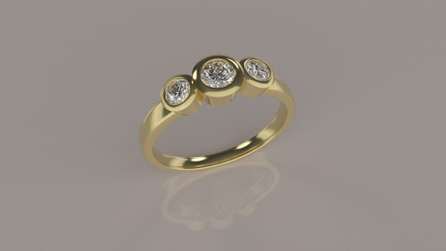 585er gelbgold ring mit - 585er, 3