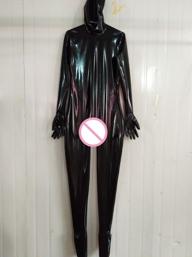 Latex rubber catsuit - rubber, schwarz